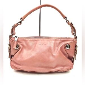 PRADA Hand Shoulder Bag Leather Pink